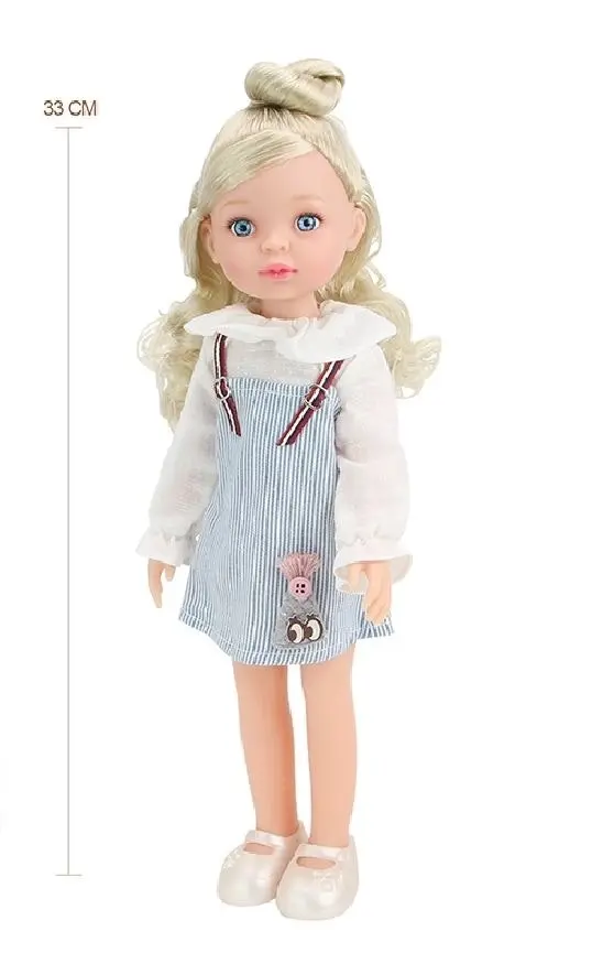 All Enamel Doll - Little Milly 35cm Light Blue Dress