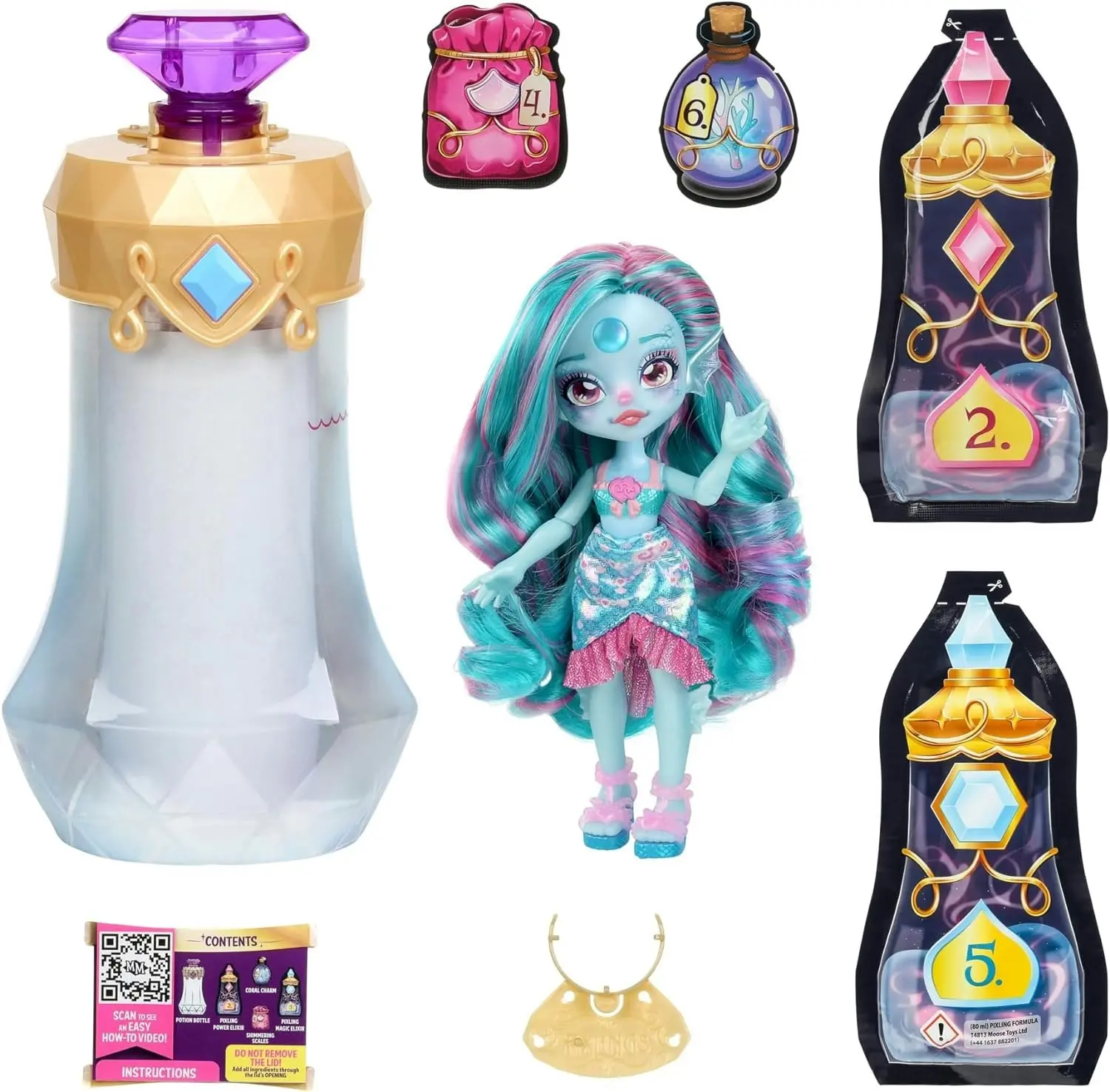 Magic Mixies Pixlings S1 W1 Doll Single Pack Aqua Mermaid