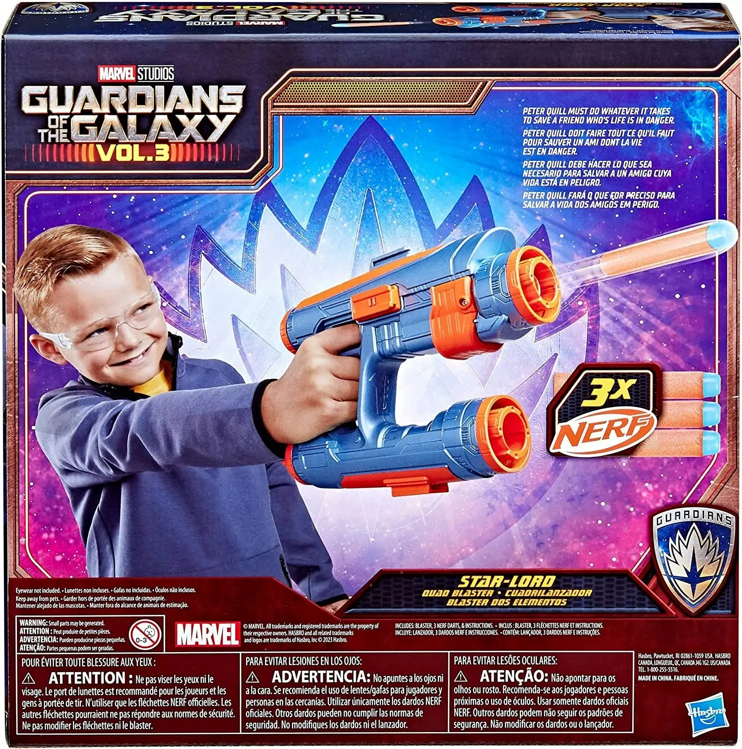 Marvel Studios' Guardians of the Galaxy Vol. 3 Nerf Star-Lord Quad Blaster