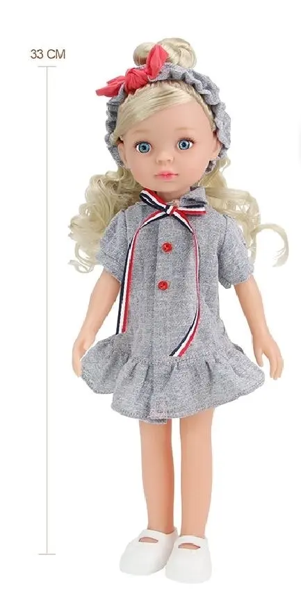 All Enamel Doll - Little Milly 35cm Grey Dress