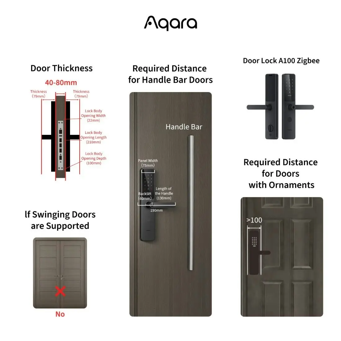 Aqara Smart Door Lock A100 w/ Hub E1 Bundle