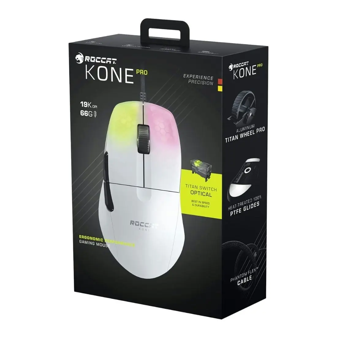 Roccat Kone Pro Optical Ergonomic Wired Gaming Mouse - White