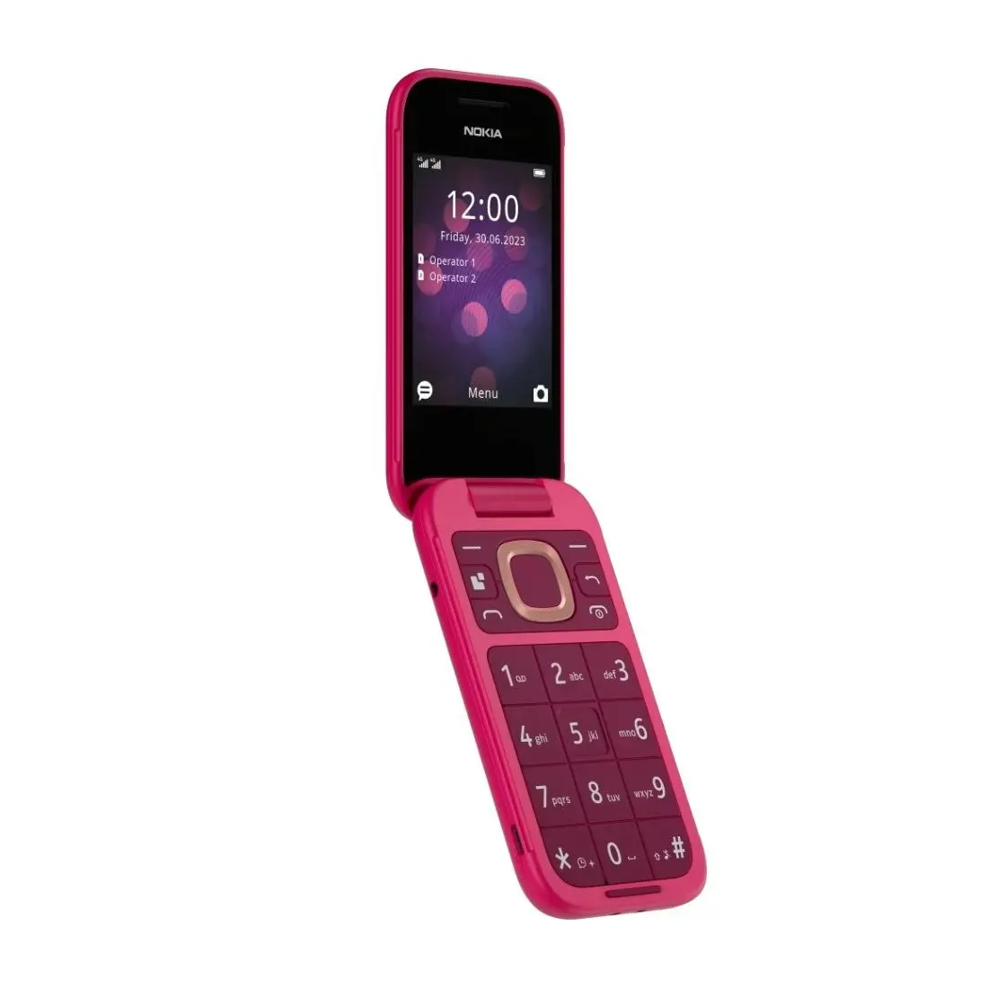 Nokia 2660 Flip  (Dual Sim, 2.8 inches, 32GB, 4G) - Pop Pink