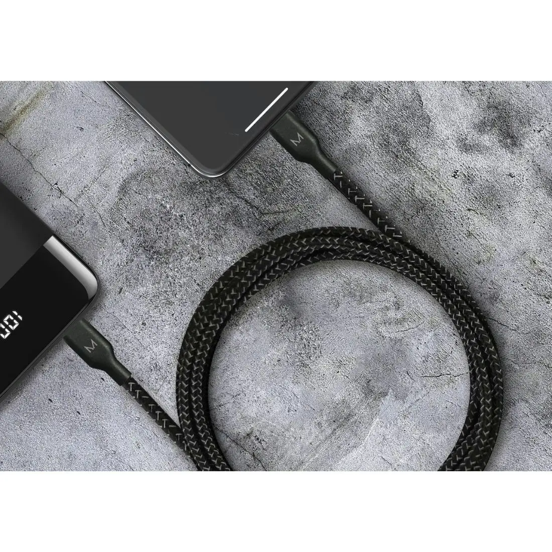 Moyork Cord+ 2m USB-A to Lightning Nylon Cable - Raven Black