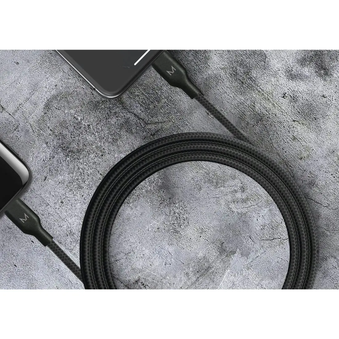 Moyork Cord 1.5m USB-A to Lightning Nylon Cable - Raven Black