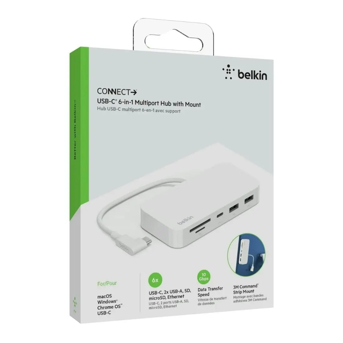 Belkin Connect USB-C 6-in-1 Multiport Hub with Mount