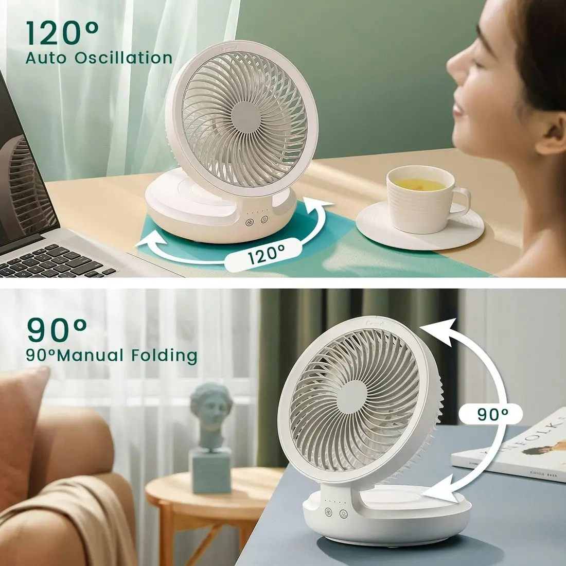 Edon Wireless Suspended Air Circulation USB Fan E808 - White