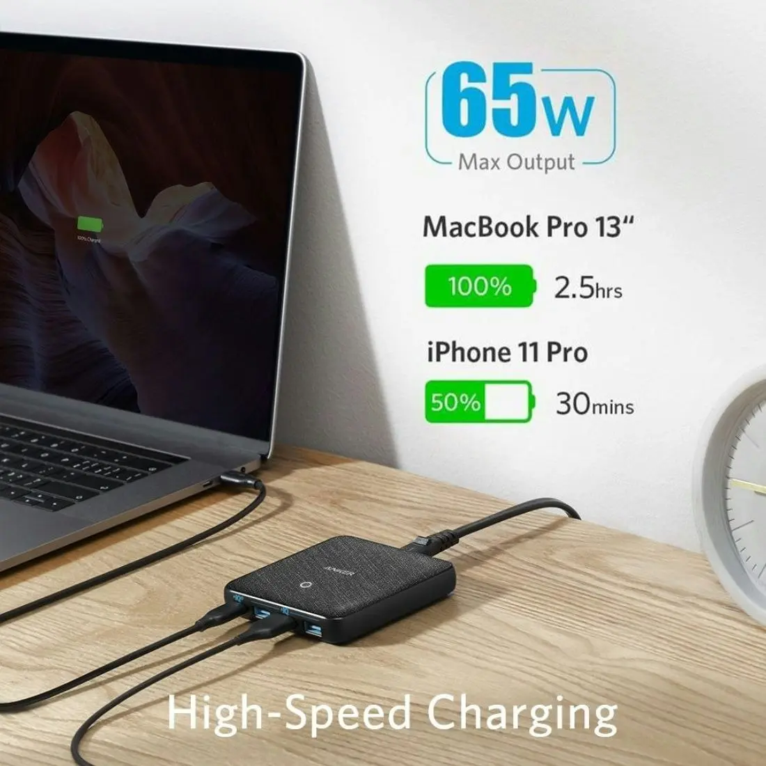 Anker PowerPort Atom III Slim Wall Charger (Four Ports) - Black