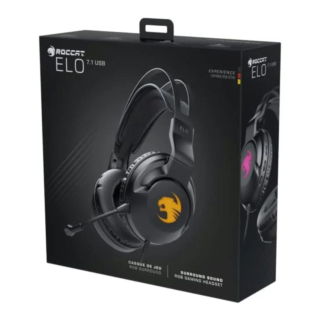 Roccat Elo 7.1 USB Surround Sound RGB Gaming Headset for PC - Black