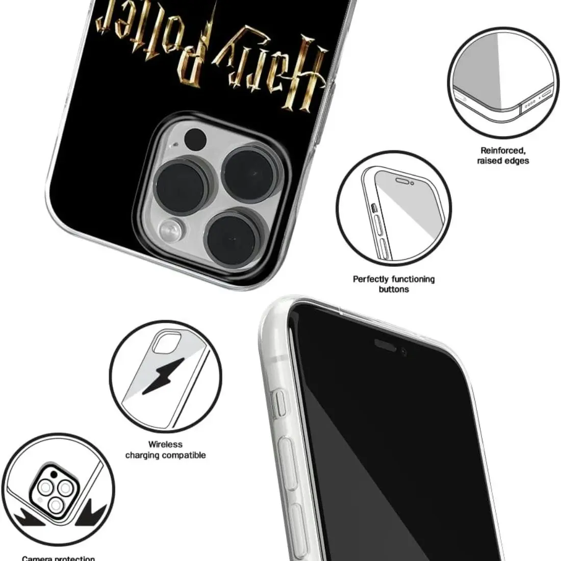 ERT Group Harry Potter 045 Licensed Phone Case iPhone 14 Pro Max - Clear/Black