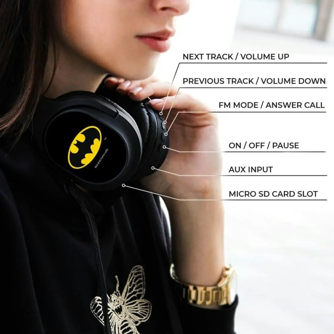 ERT Group DC Batman 002 Wireless Headphones - Black