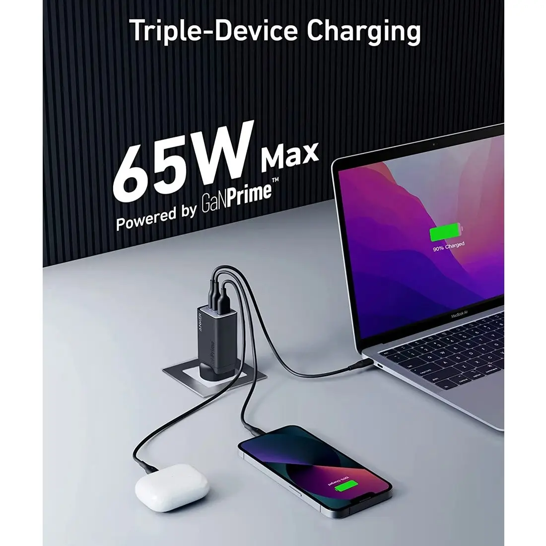 Anker 735 USB C Charger (GaNPrime 65W) - Black