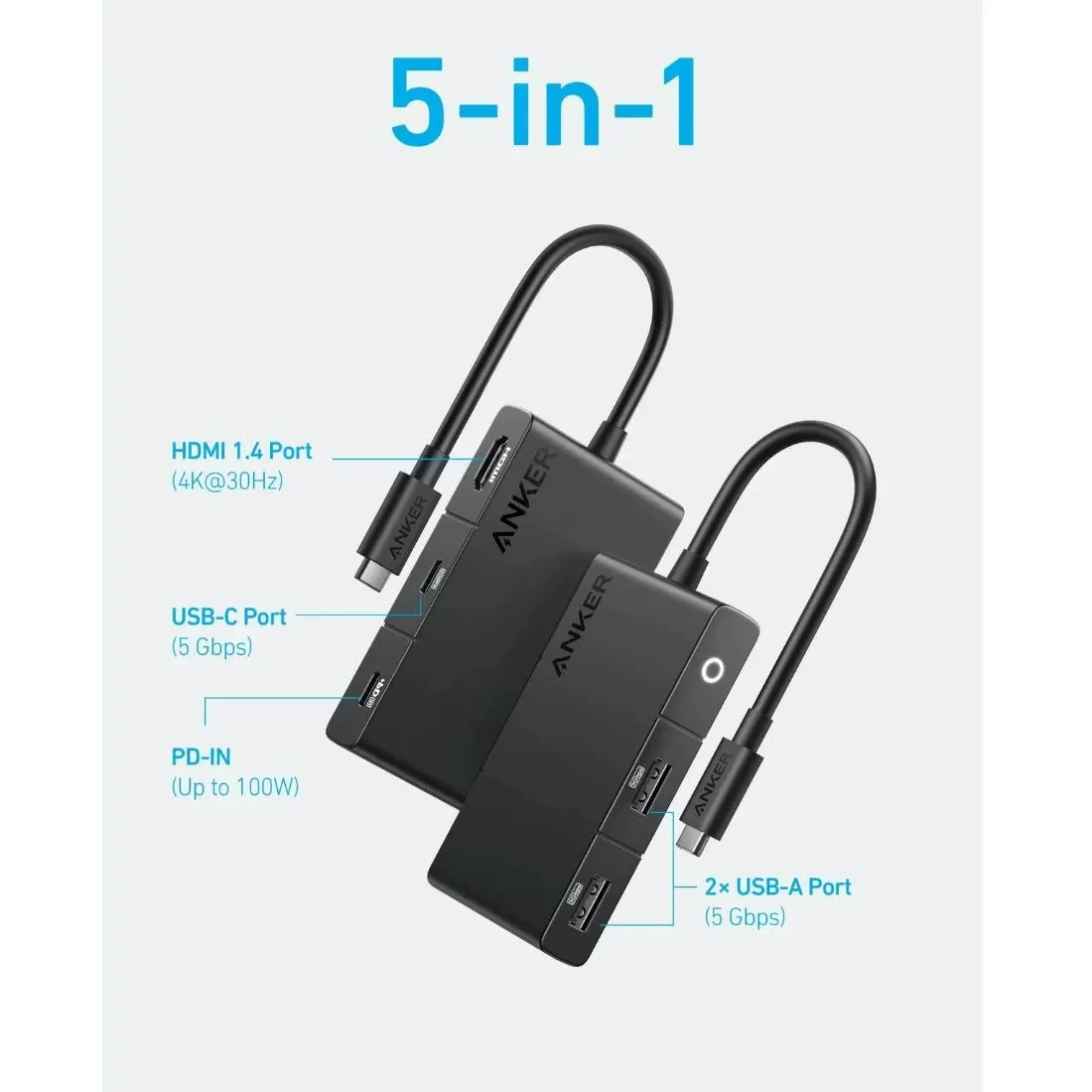 Anker 332 USB-C Hub (5-in-1, 4K HDMI)