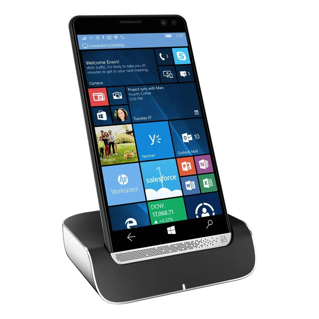 HP Elite X3 with Desktop Dock (4G/LTE, 64GB/4GB. 5.96''. Win10,  PC/Tablet/SmartPhones) - Black