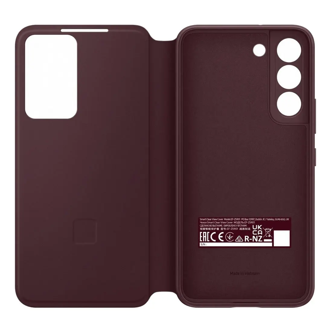 Samsung Galaxy S22+ Plus Smart Clear View Cover EF-ZS906CEEGWW - Burgundy