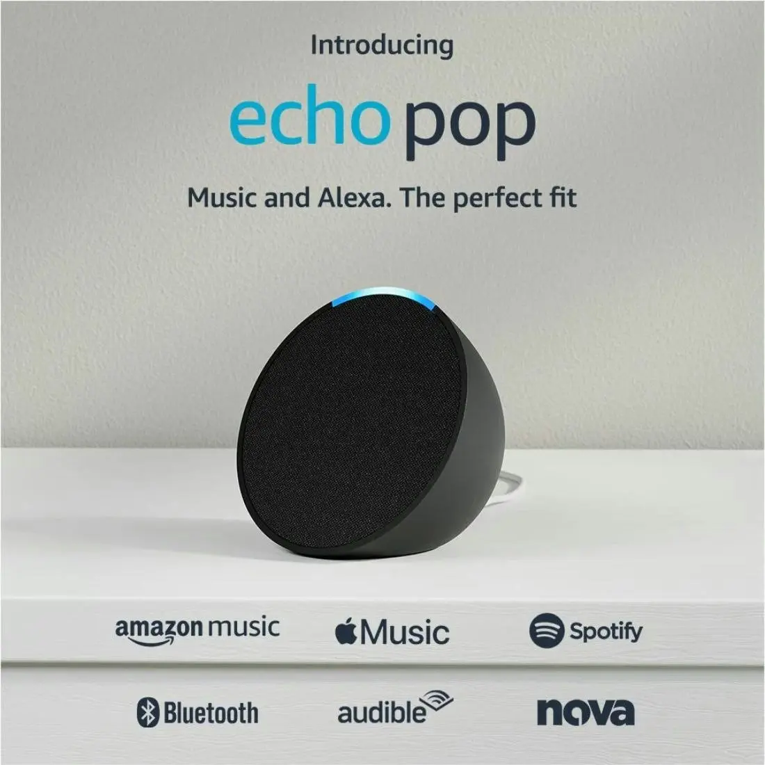 Amazon Echo Pop Compact Smart Speaker - Charcoal