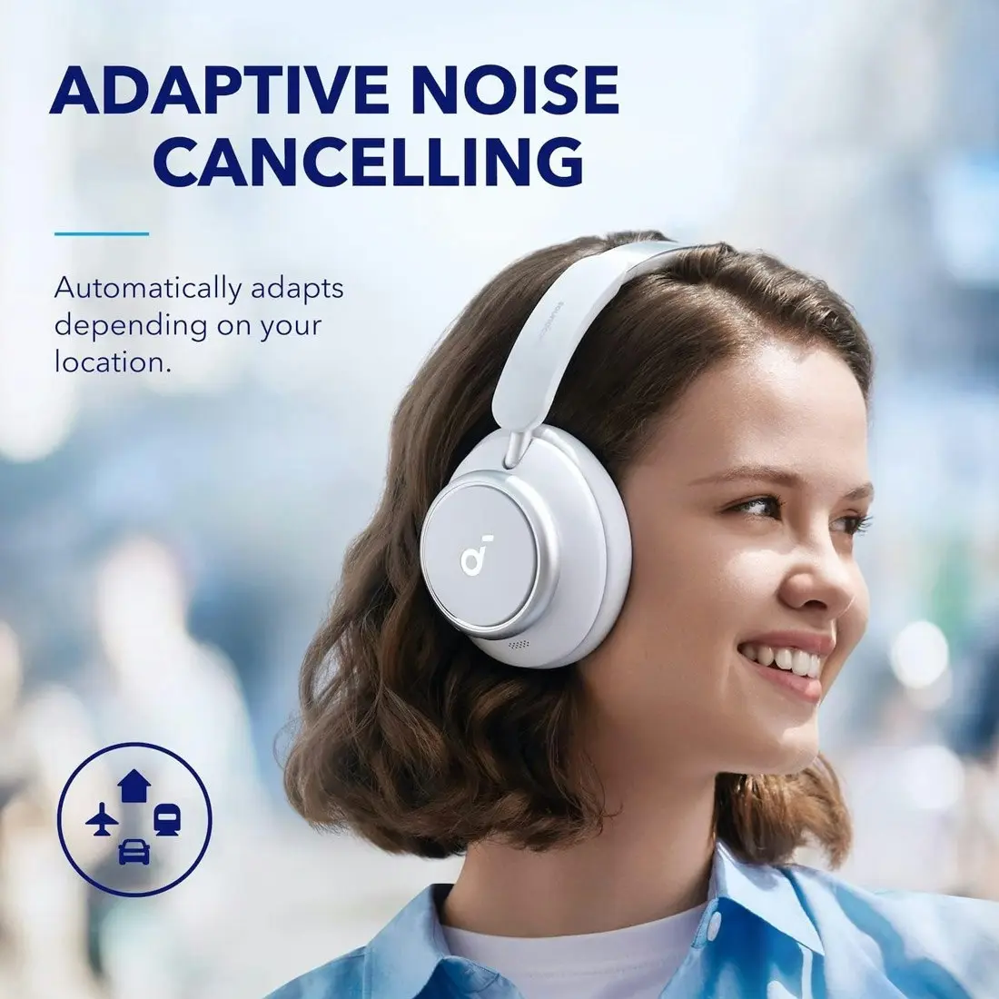 Soundcore Space Q45 Adaptive Noise Cancelling Headphones - Blue