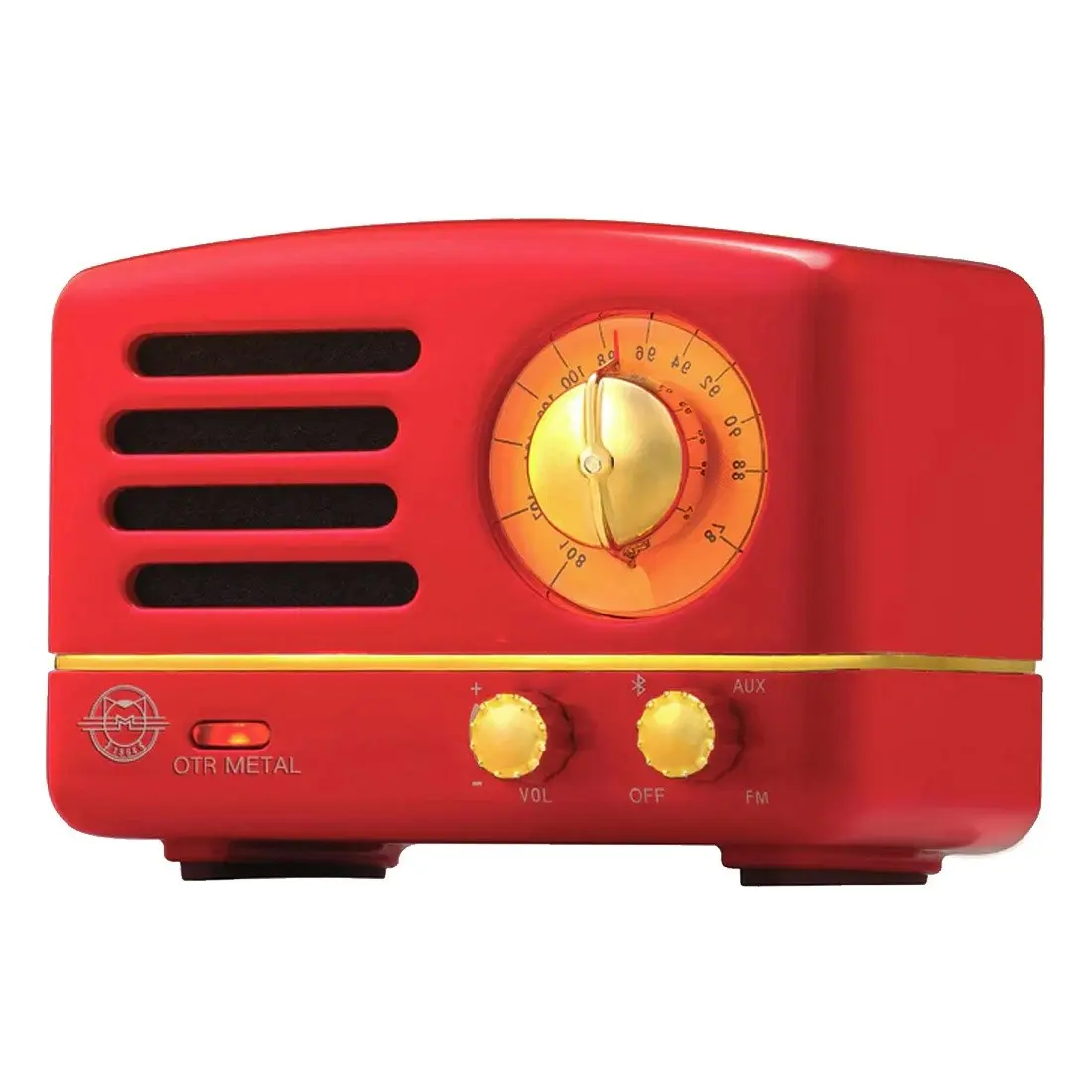 MUZEN OTR Metal Portable FM Radio Bluetooth Speaker - Red