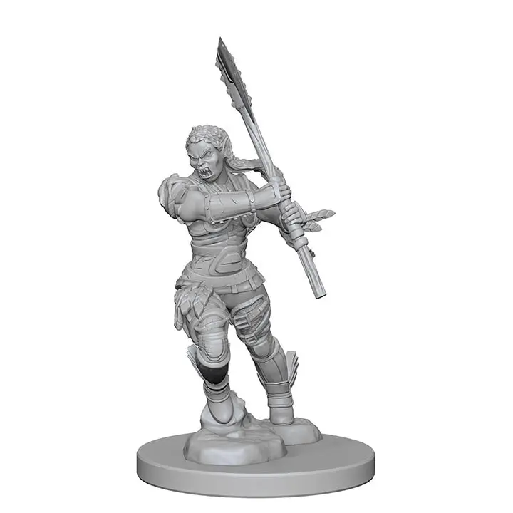 Pathfinder Deep Cuts Unpainted Miniatures Half-Orc Female Barbarian