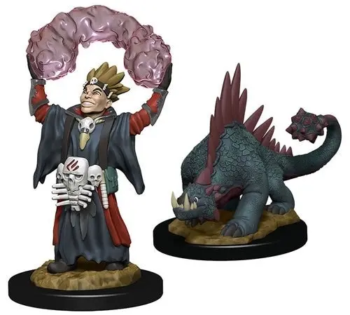 Wizkids Wardlings RPG Figures Boy Warlock & Lizard