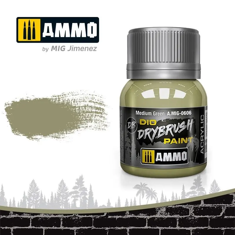 Ammo By Mig Drybrush Medium Green