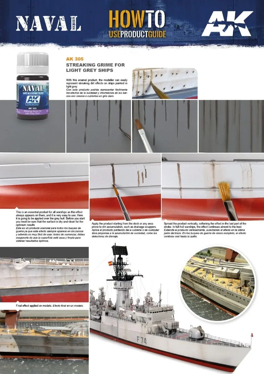 AK Interactive Weathering Products - Streaking Grime For Light Grey Ships