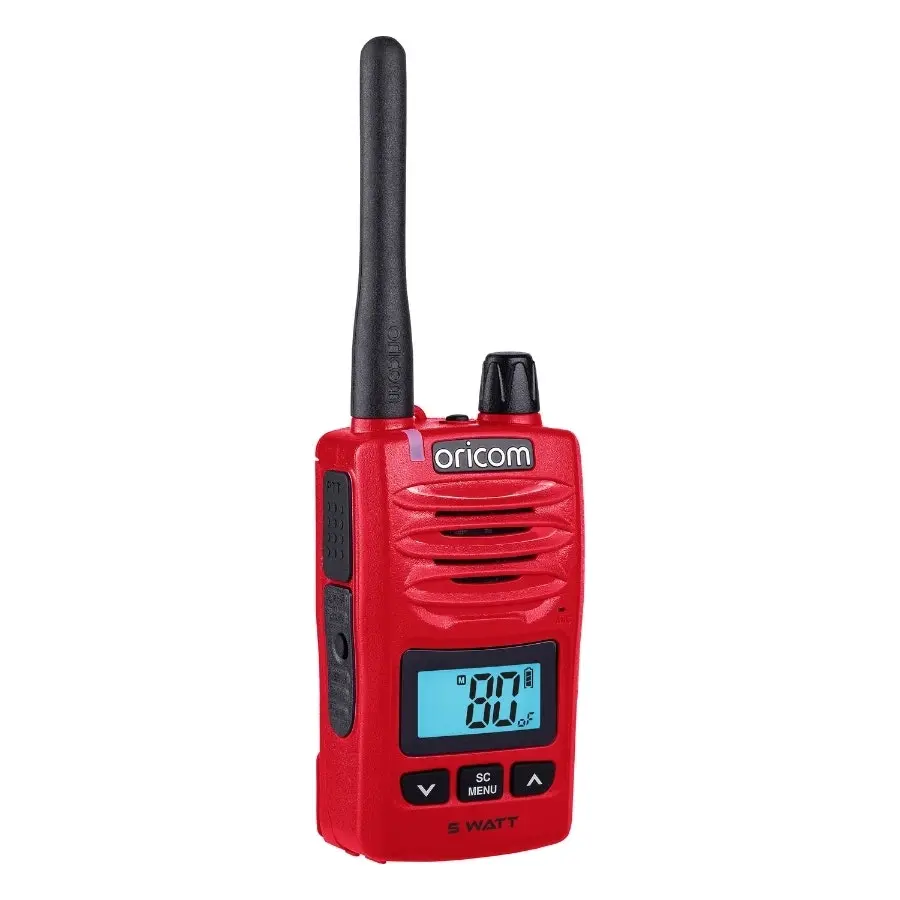 Oricom DTX600 Waterproof IP67 5 Watt Handheld UHF CB Radio Red