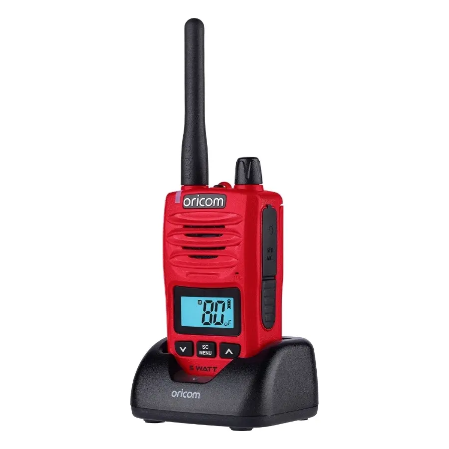 Oricom DTX600 Waterproof IP67 5 Watt Handheld UHF CB Radio Red