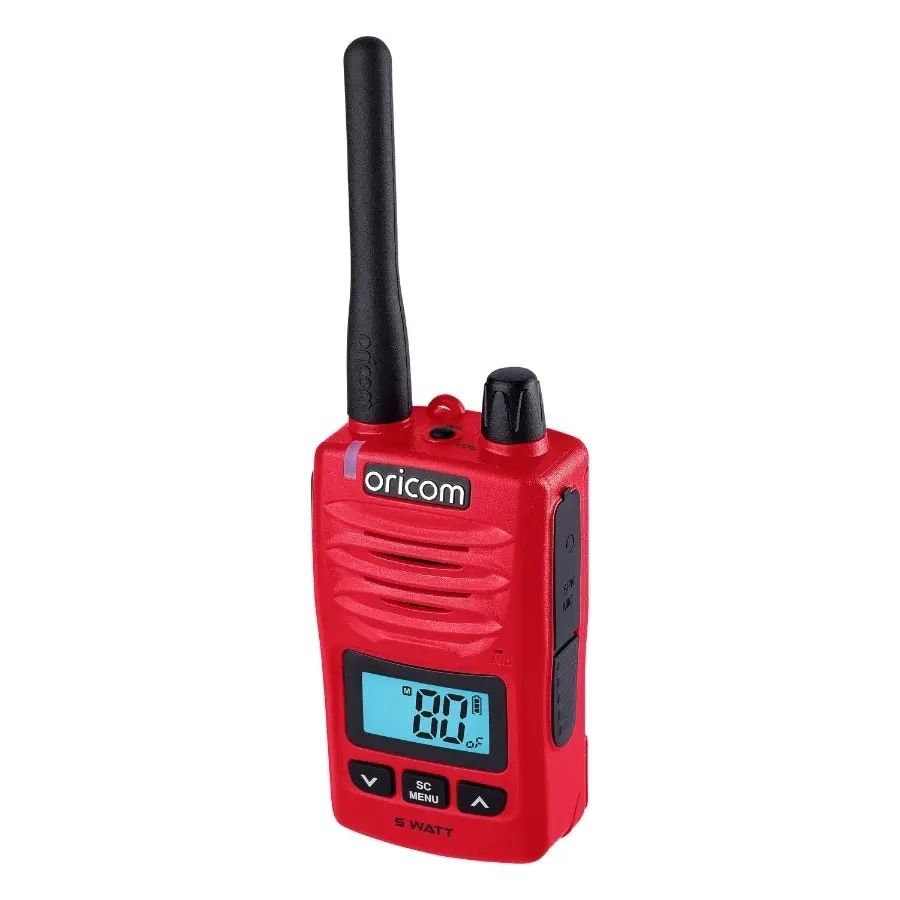 Oricom DTX600 Waterproof IP67 5 Watt Handheld UHF CB Radio Red