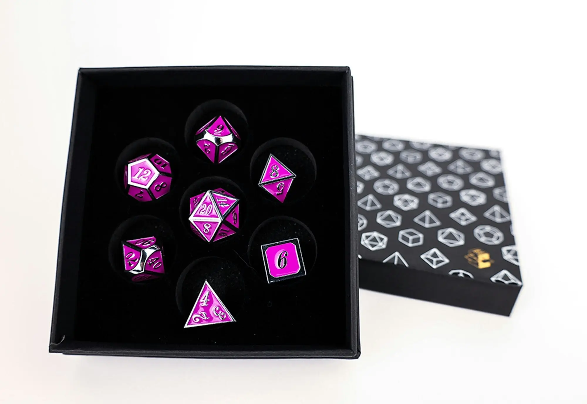 LPG Dice Set - Metal RPG Serif Purple/Silver