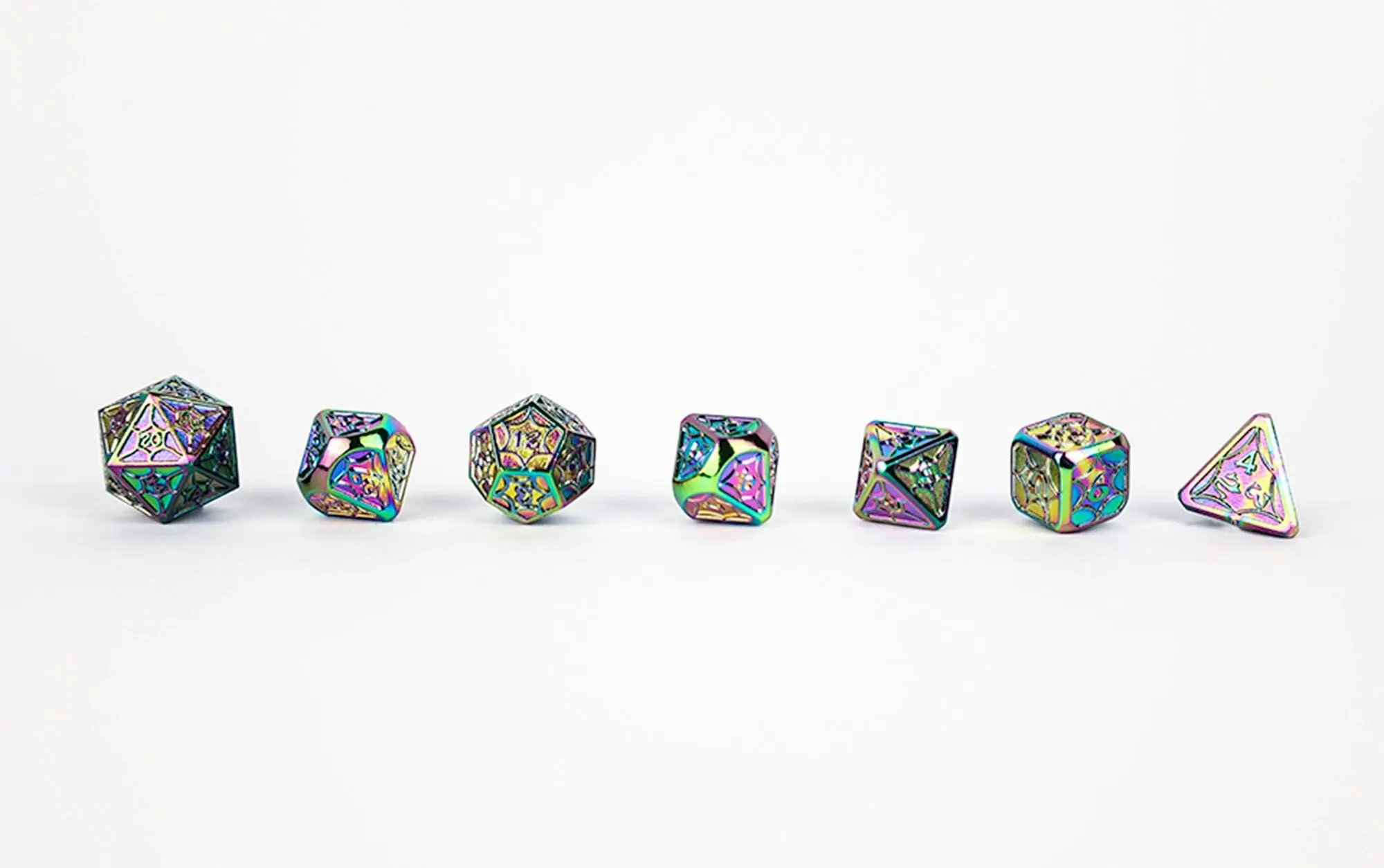 LPG Dice Set - Metal RPG Leadlight Dazzle Dark