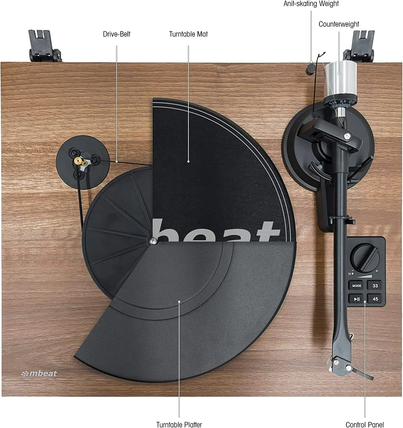 mBeat Hifi Turntable With Speakers