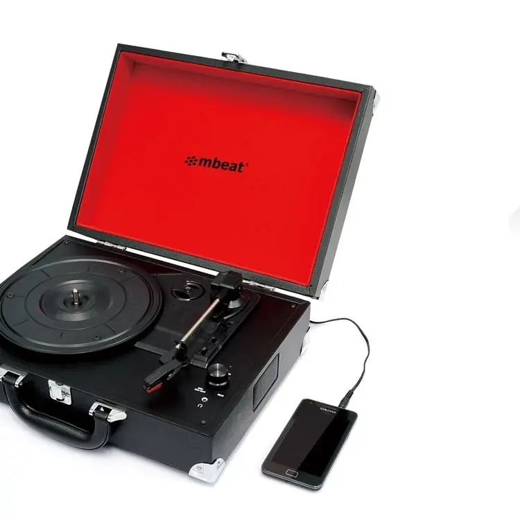 mBeat Retro Briefcase Styled Usb Turntable Recorder - Black