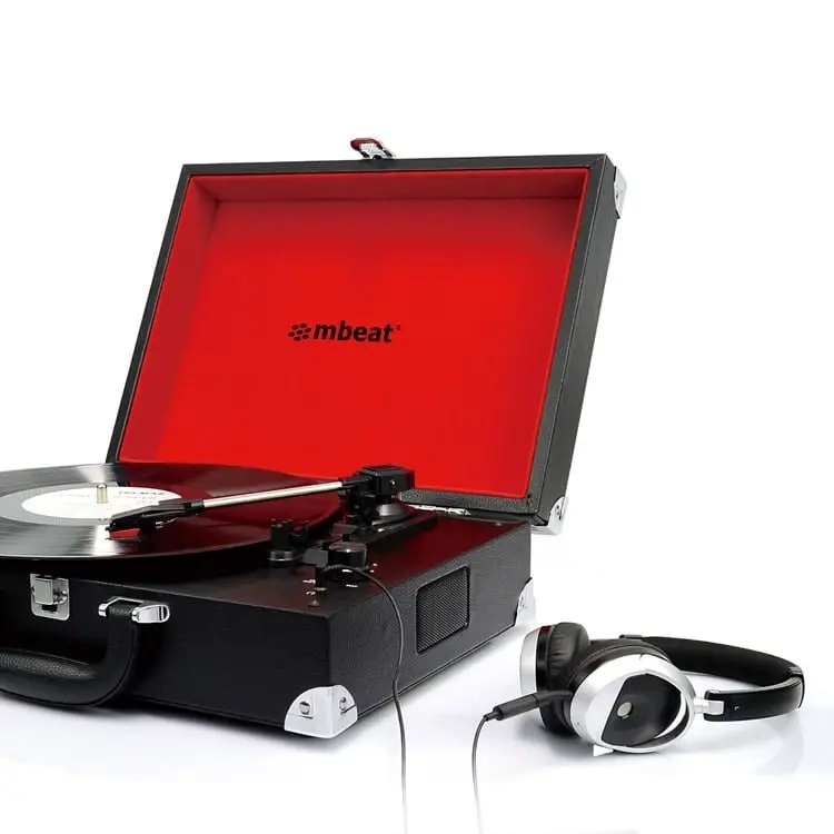 mBeat Retro Briefcase Styled Usb Turntable Recorder - Black