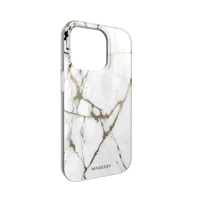 MagEasy Marble Case (magsafe) For Iphone 14 Pro - Champagne White