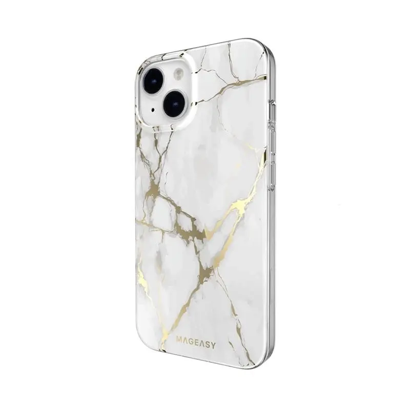 MagEasy Marble Case For Iphone 14 - Champagne White