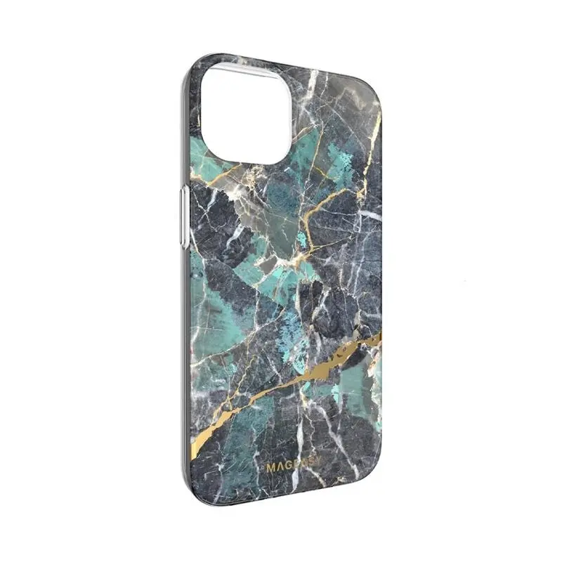 MagEasy Marble Case For Iphone 14 - Emerald Blue