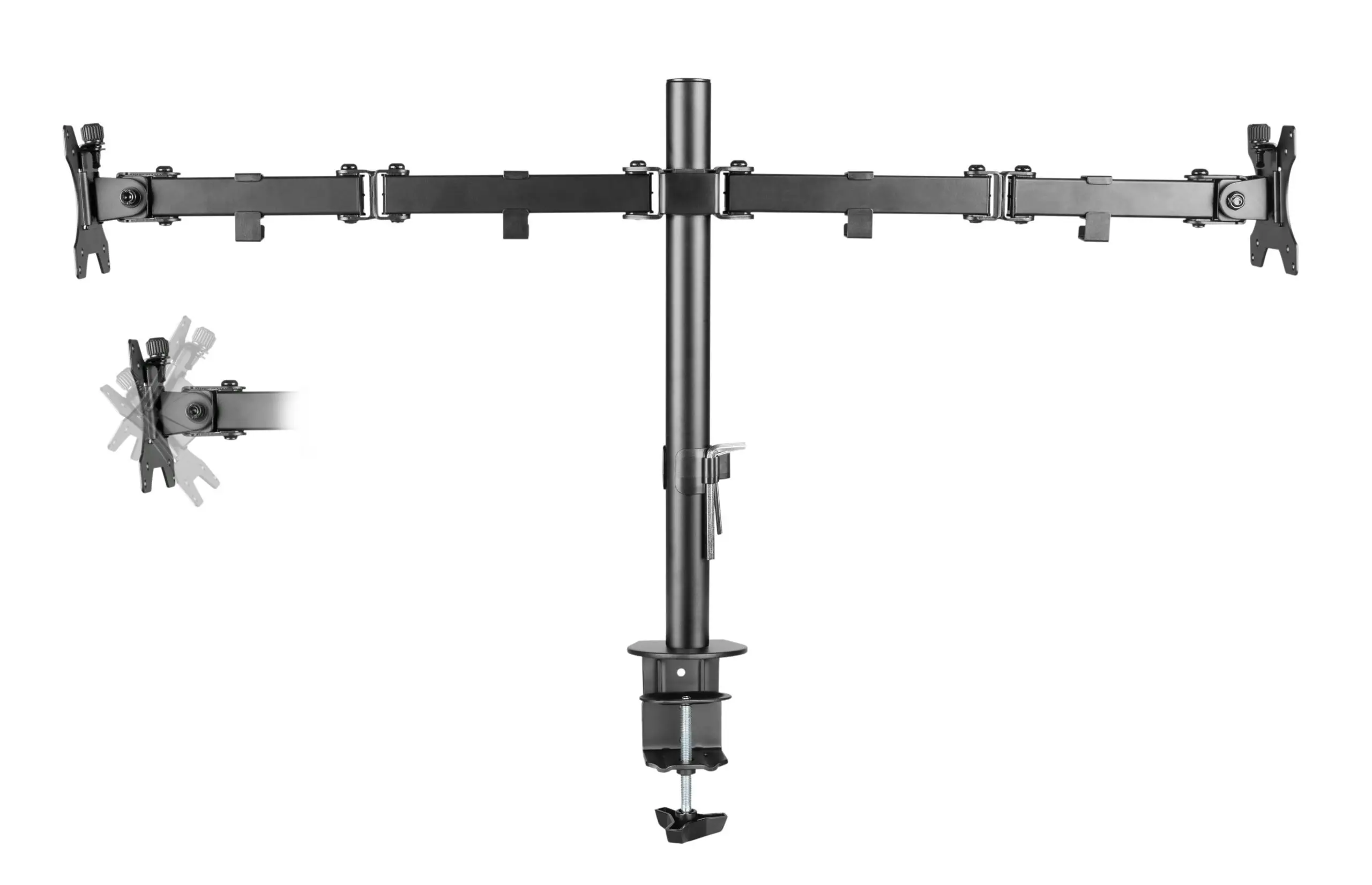 Brateck Double Joint Articulating Steel Dual Monitor Arm 13  -32