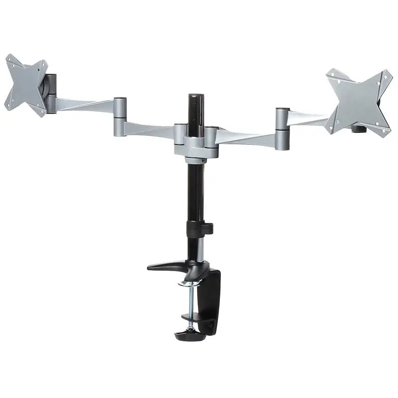 Brateck Dual Monitor Elegant Aluminum W/arm Desk Clamp - Silver