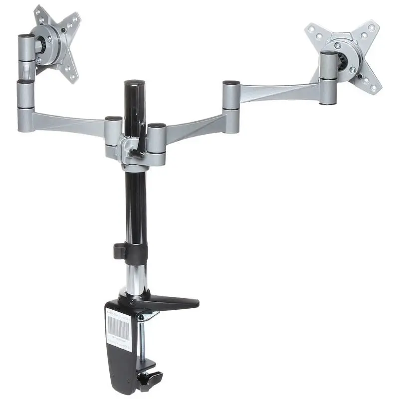 Brateck Dual Monitor Elegant Aluminum W/arm Desk Clamp - Silver