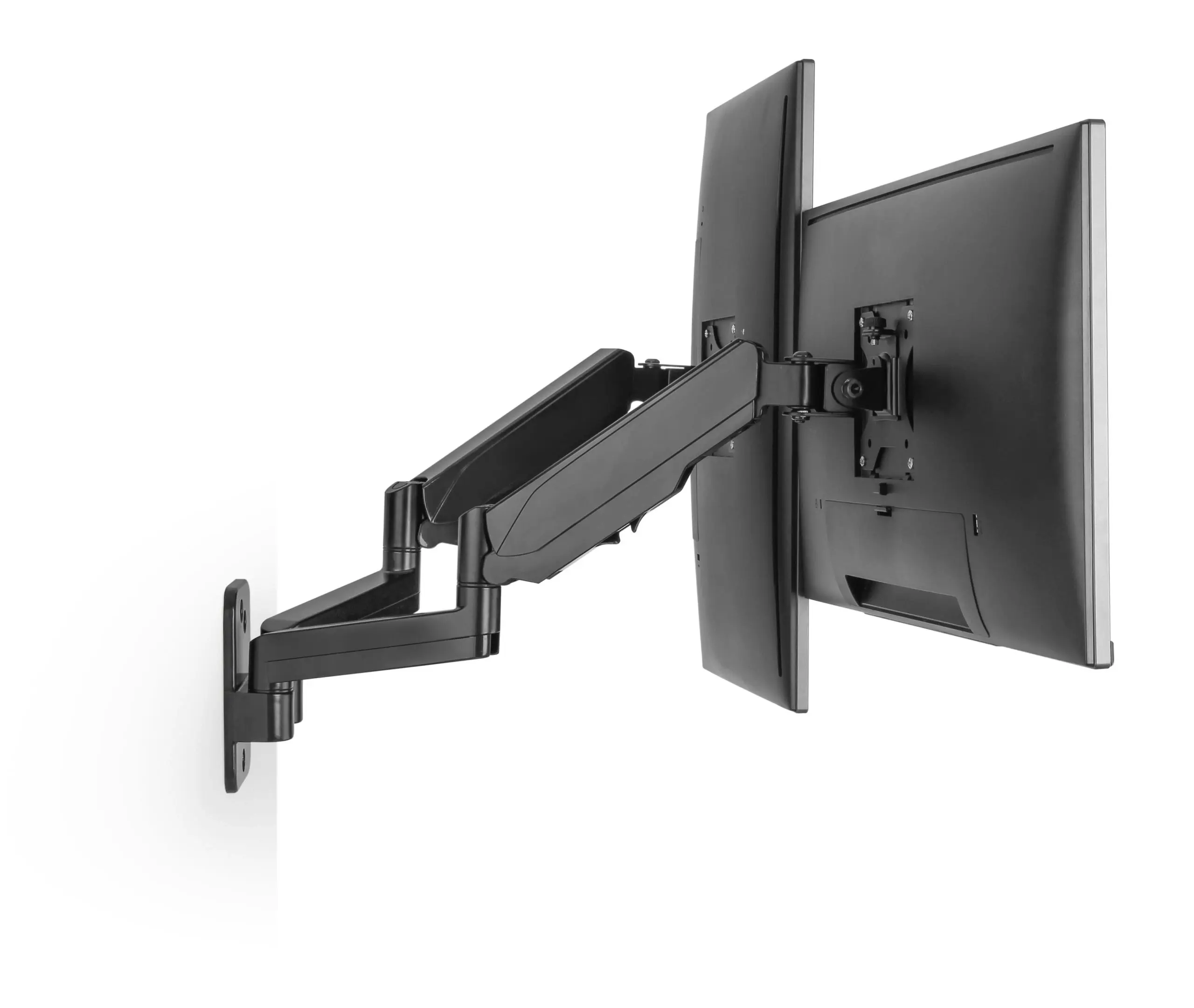 Brateck Dual Monitor Wall Mounted Gas Spring Monitor Arm (17"-32")