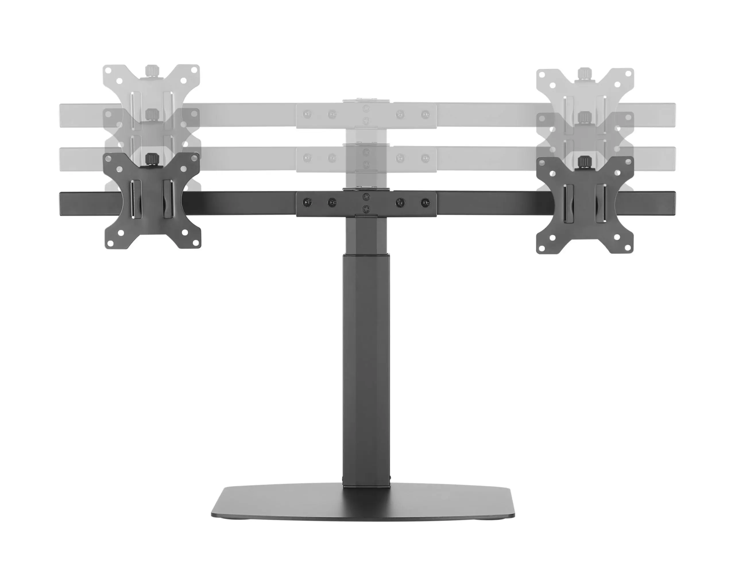 Brateck Dual Screen Pneumatic Vertical Lift Monitor Stand - Black