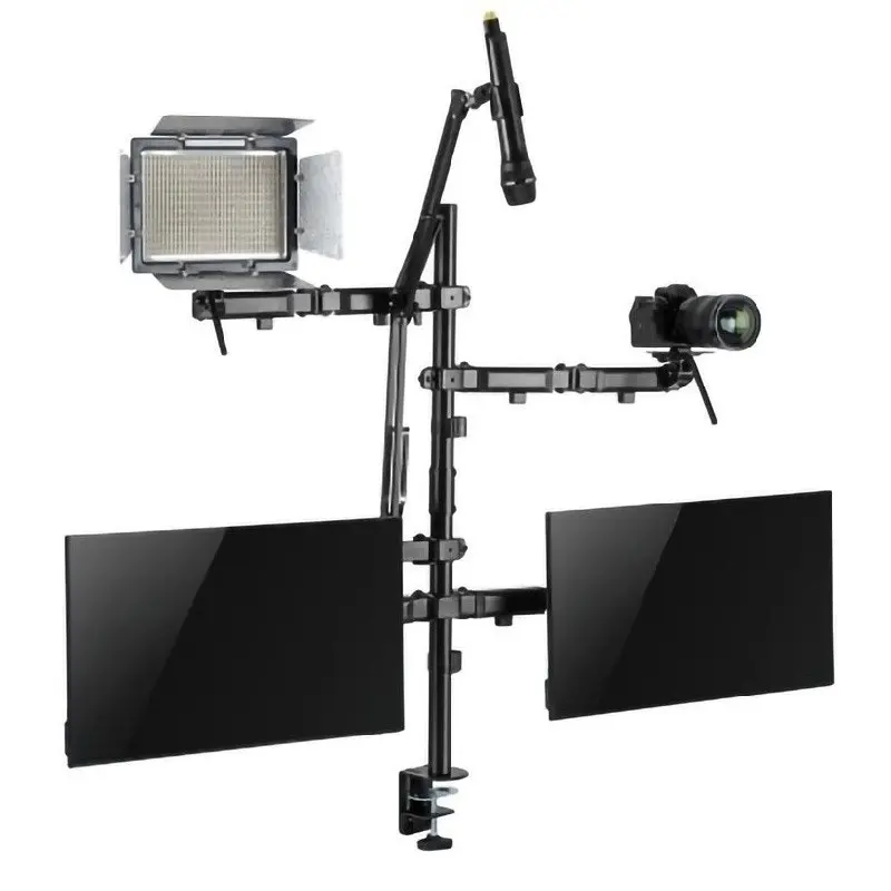 Brateck Dual-monitor All-in-one Studio Setup Desktop Mount - Black