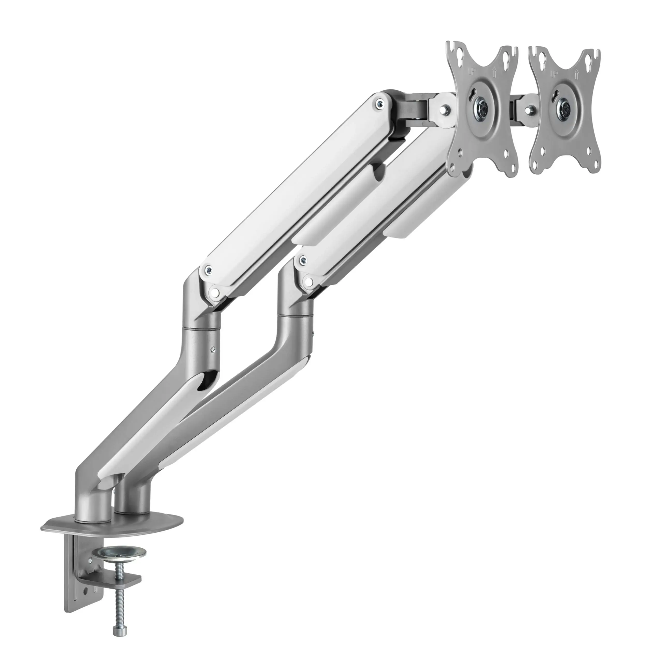 Brateck Economical Spring-assisted Dual Monitor Arm - Matte Grey