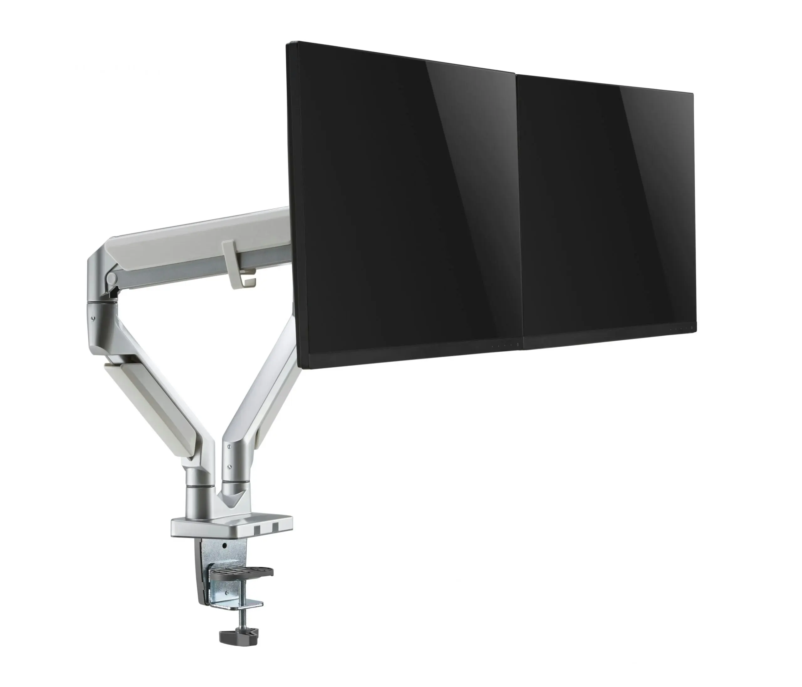 Brateck Pole-mounted Epic Gas Spring Aluminum Dual Monitor Arm