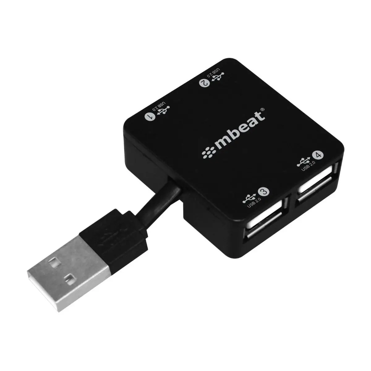 mBeat 4 Port Usb 2.0 Hub Usb 2.0 Plug And Play - Black