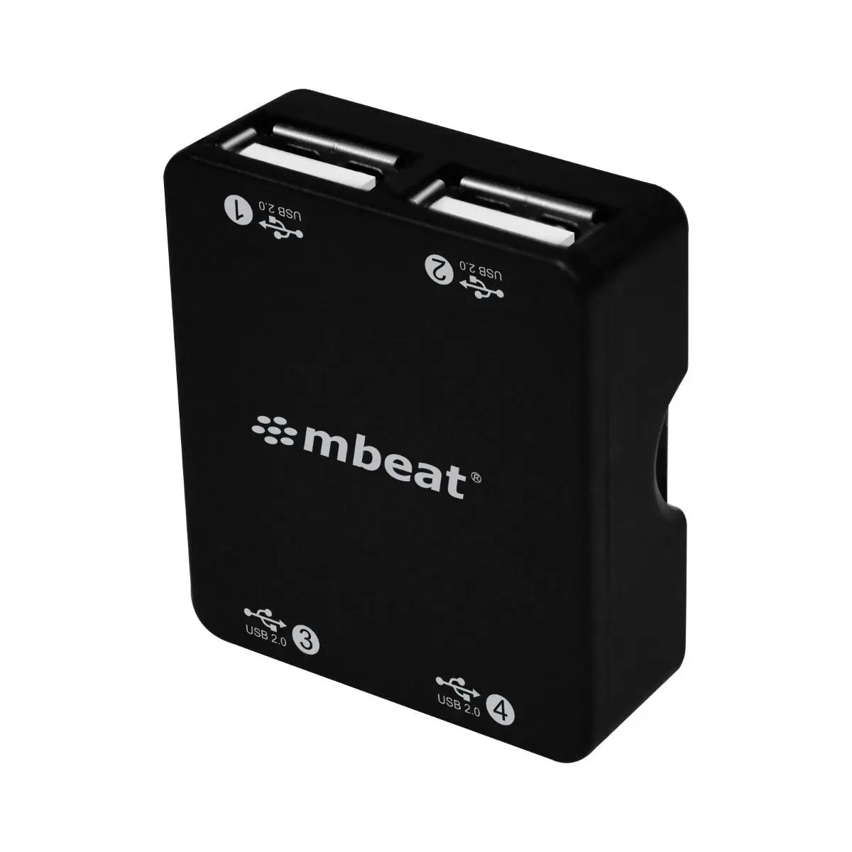 mBeat 4 Port Usb 2.0 Hub Usb 2.0 Plug And Play - Black