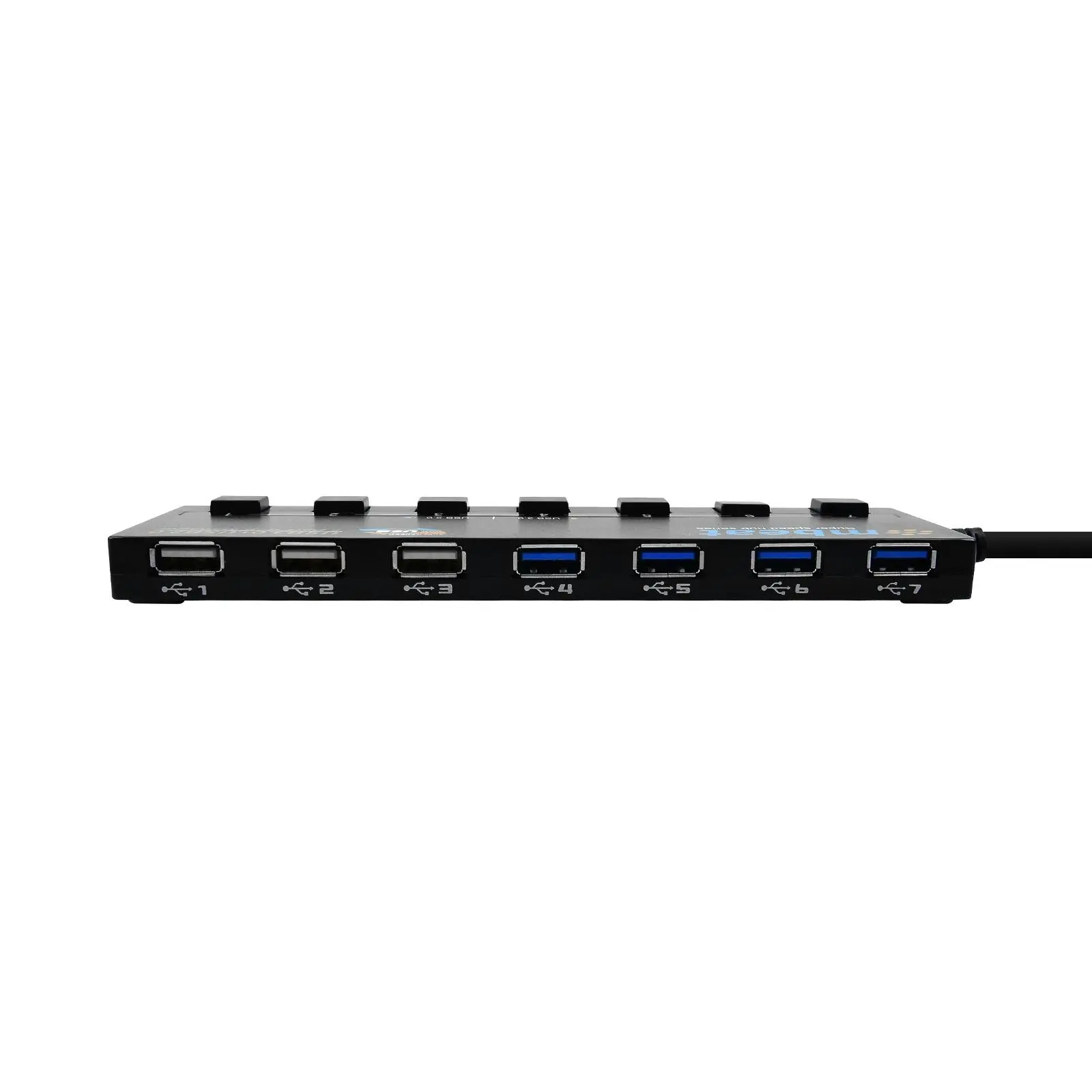 mBeat 7 Port Usb 3.0 & Usb 2.0 Powered Hub Manager - Black