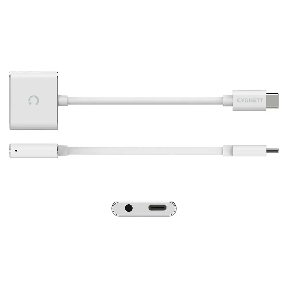 Cygnett Essentials Usb-c Audio & Charge Adapter - White