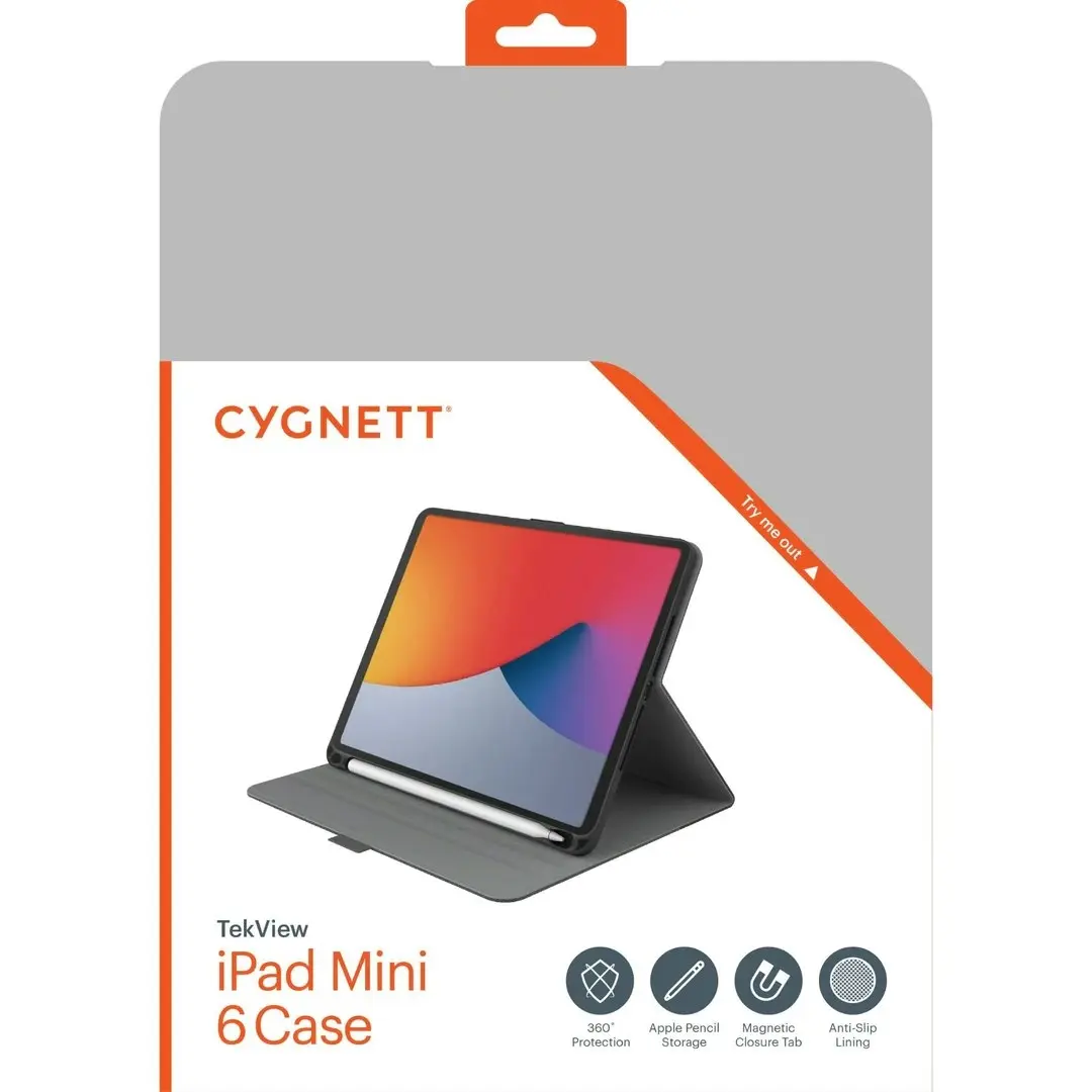 Cygnett Tekview Slimline Case For Apple Ipad Mini 6 - Grey/black